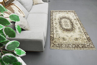 Beige Handmade Oushak Area Rug - Thumbnail
