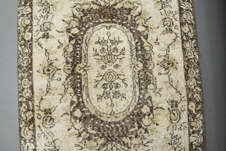 Beige Handmade Oushak Area Rug
