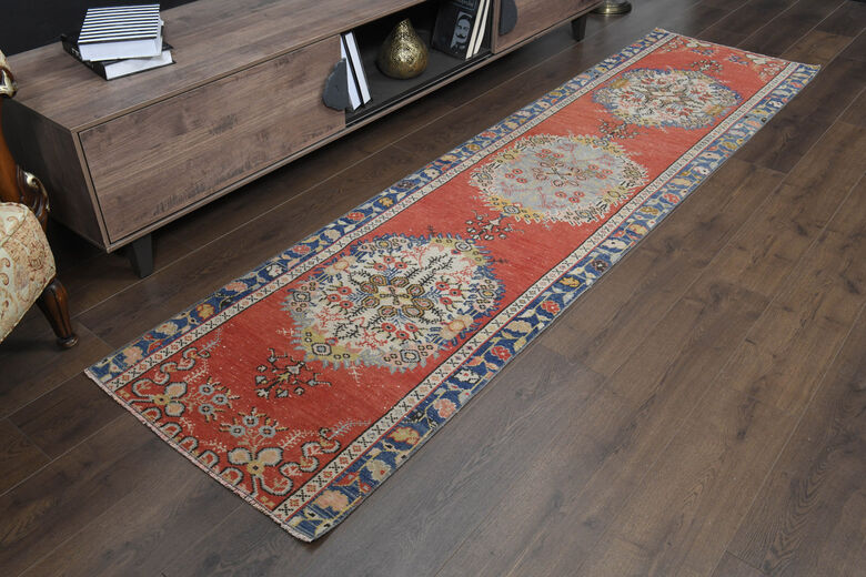 Handmade Oushak Red Runner