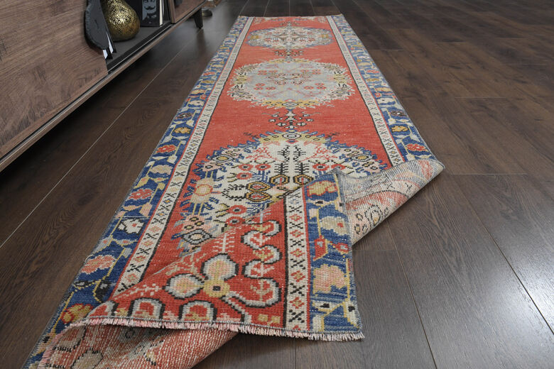 Handmade Oushak Red Runner