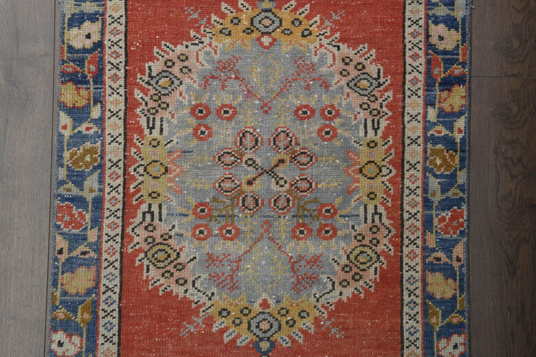 Handmade Oushak Red Runner