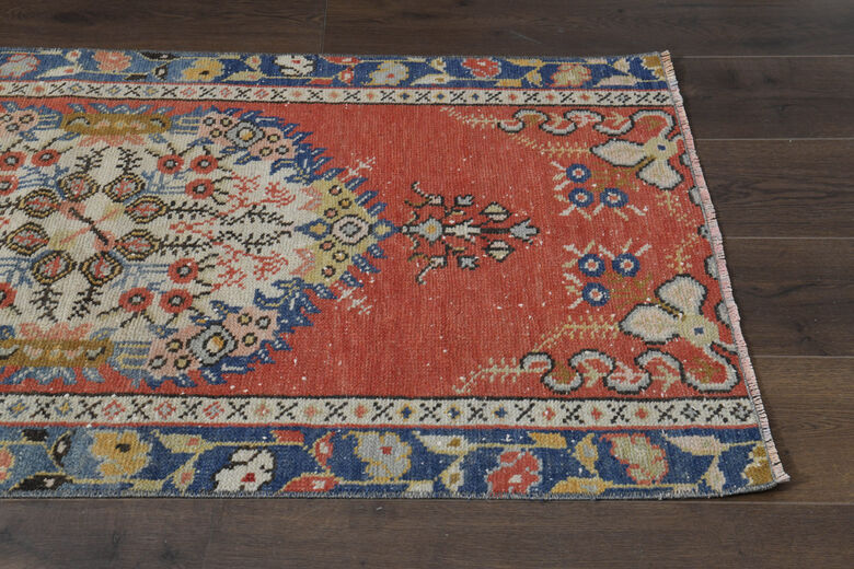 Handmade Oushak Red Runner