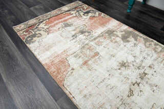 Distressed Vintage Oushak Short Runner - Thumbnail