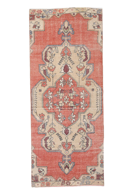 Orange Anatolian Short Runner Rug