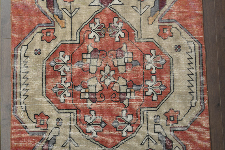 Orange Anatolian Short Runner Rug