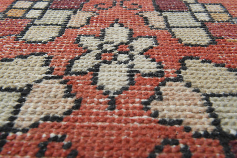 Orange Anatolian Short Runner Rug