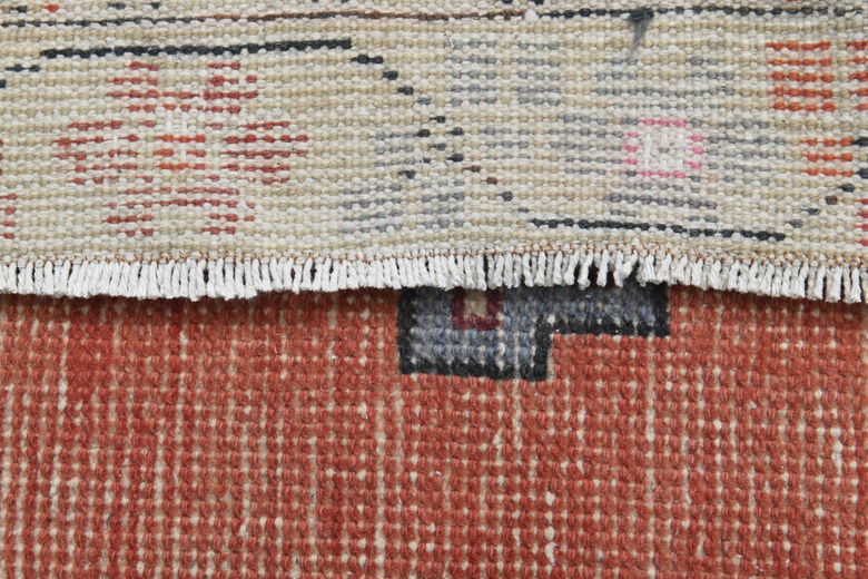 Orange Anatolian Short Runner Rug