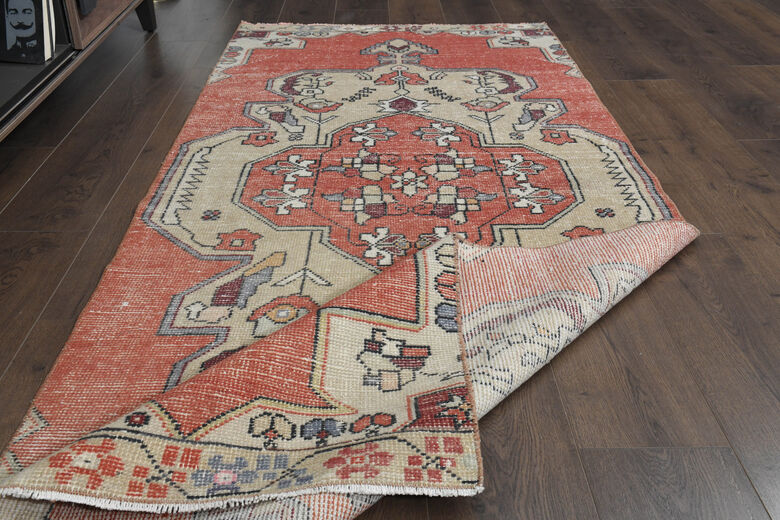 Orange Anatolian Short Runner Rug