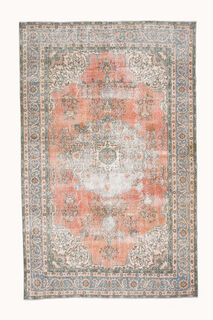 One of a Kind Vintage Oushak Area Rug - Thumbnail