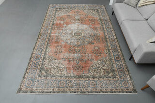 One of a Kind Vintage Oushak Area Rug - Thumbnail