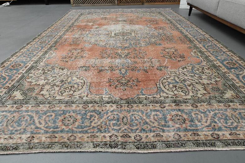 One of a Kind Vintage Oushak Area Rug