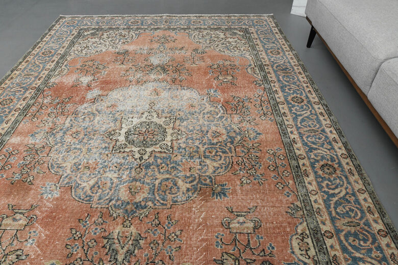 One of a Kind Vintage Oushak Area Rug