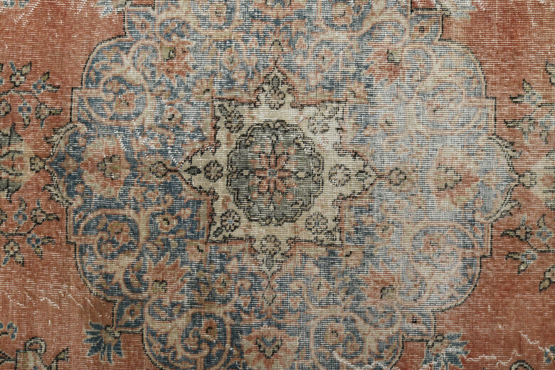 One of a Kind Vintage Oushak Area Rug
