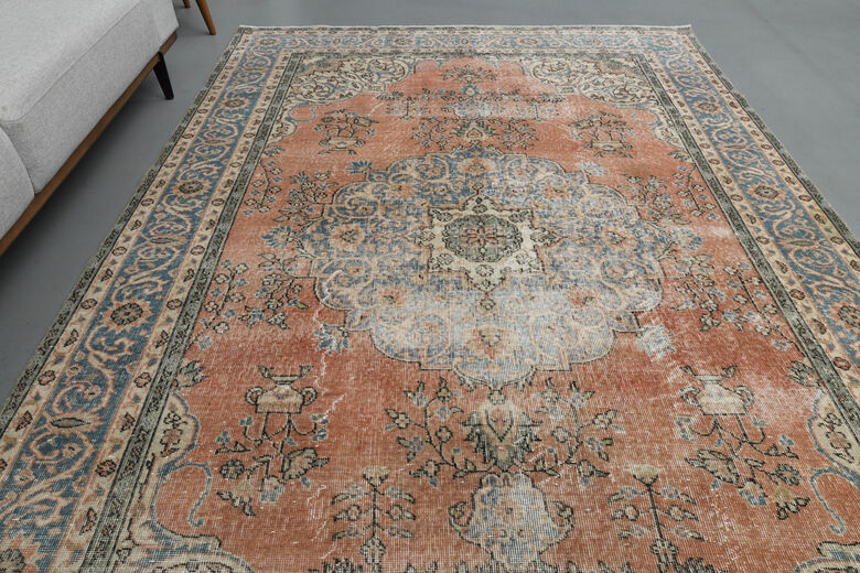 One of a Kind Vintage Oushak Area Rug
