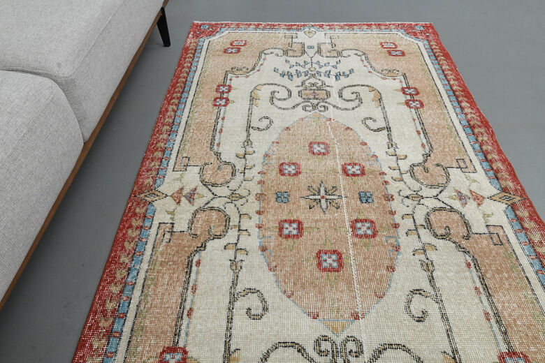 Handmade Vintage Oushak Area Rug