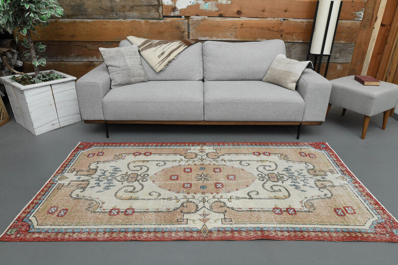 Handmade Vintage Oushak Area Rug