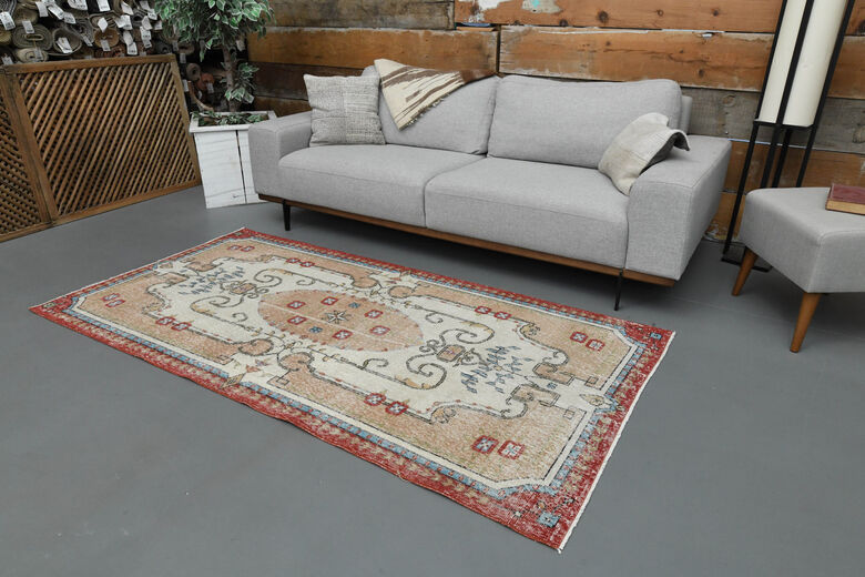 Handmade Vintage Oushak Area Rug