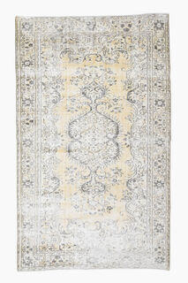 Soft Wool Distressed Oushak Area Rug - Thumbnail