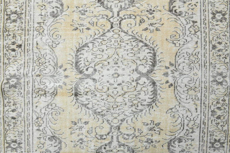 Soft Wool Distressed Oushak Area Rug