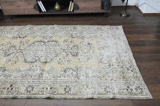 Soft Wool Distressed Oushak Area Rug - Thumbnail