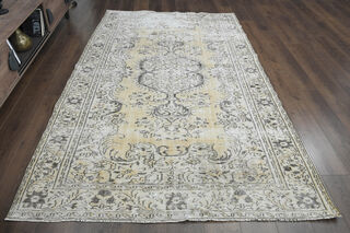 Soft Wool Distressed Oushak Area Rug - Thumbnail