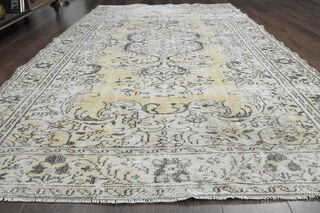 Soft Wool Distressed Oushak Area Rug - Thumbnail