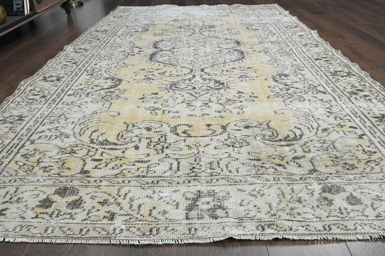 Soft Wool Distressed Oushak Area Rug