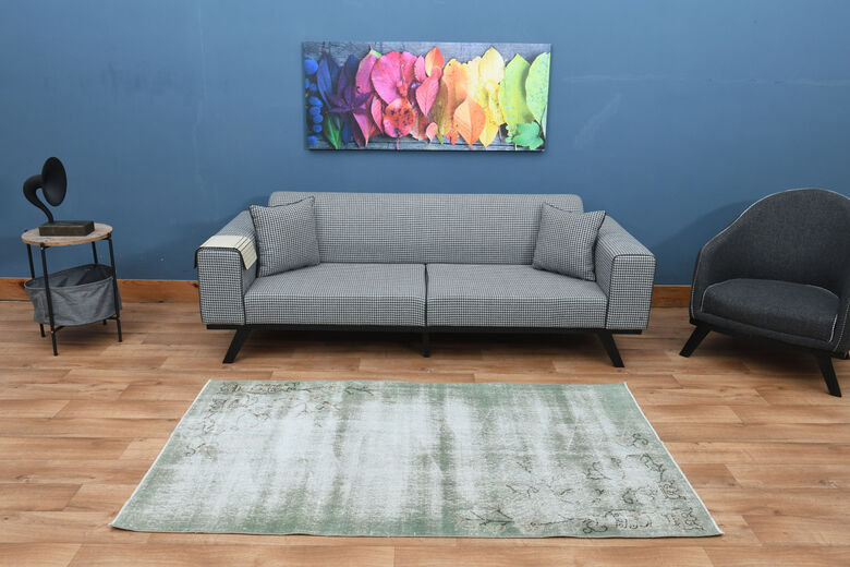 Abstract Vintage Oushak Rug