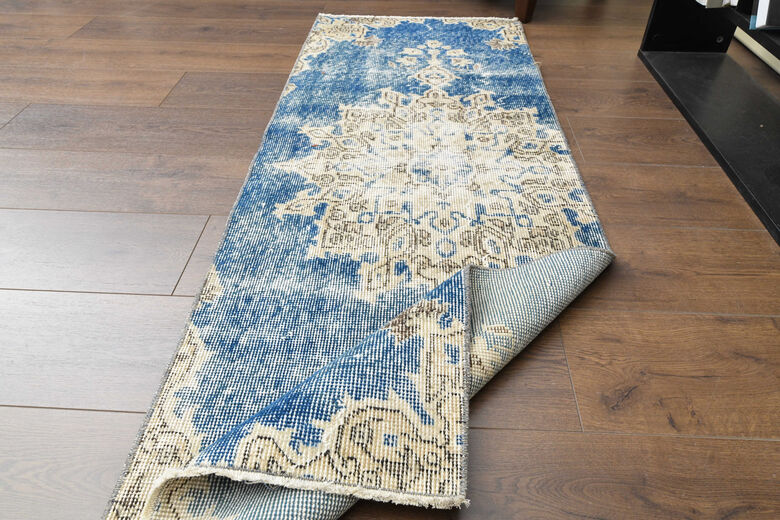 Organic Wool Blue Anatolian Runner 