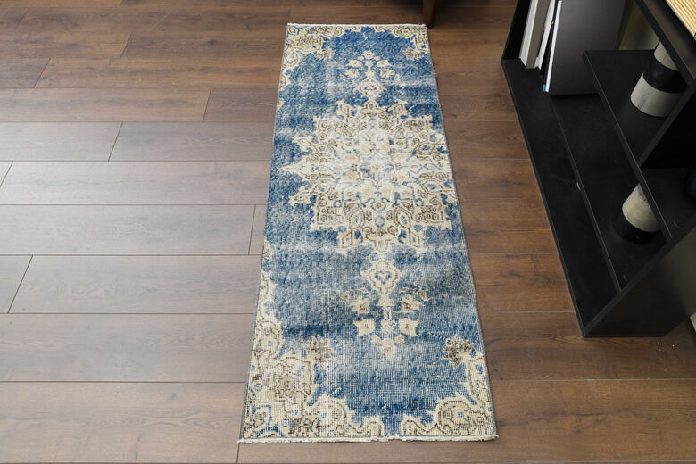 Organic Wool Blue Anatolian Runner 