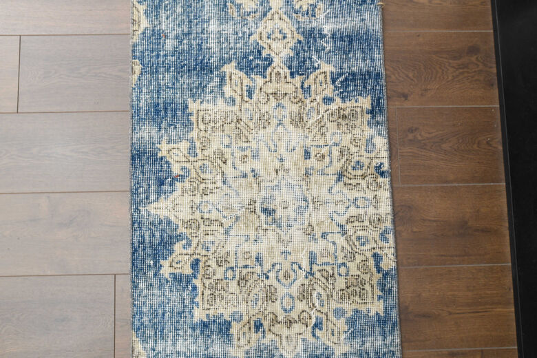 Organic Wool Blue Anatolian Runner 