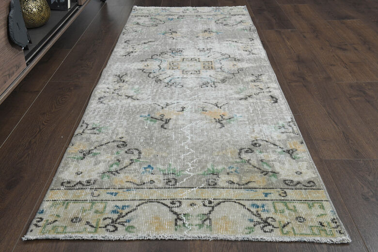 Faded Green Oushak Runner