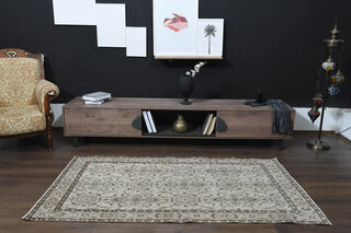 Floral Turkish Wool Hereke Area Rug - Thumbnail