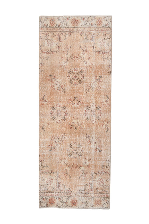 Soft Orange Vintage Oushak Runner Rug