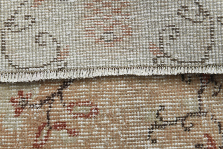 Soft Orange Vintage Oushak Runner Rug