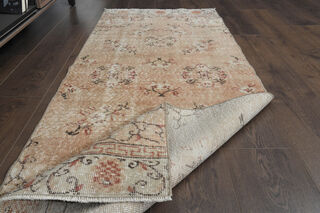 Soft Orange Vintage Oushak Runner Rug - Thumbnail