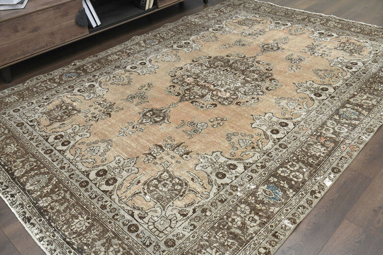 Handmade Vintage Oushak Area Rug