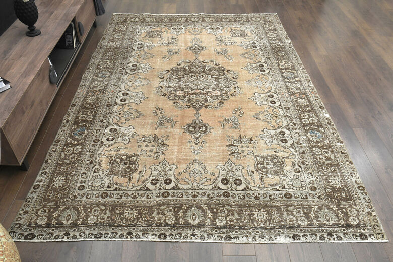 Handmade Vintage Oushak Area Rug