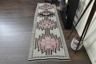 Ikat Design Vintage Oushak Runner - Thumbnail