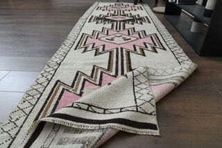 Ikat Design Vintage Oushak Runner - Thumbnail