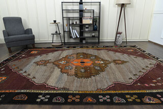 One of a Kind Woven Turkish Oushak Area Rug - Thumbnail