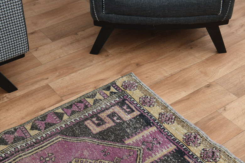 Unique Wool Vintage Anatolian Runner