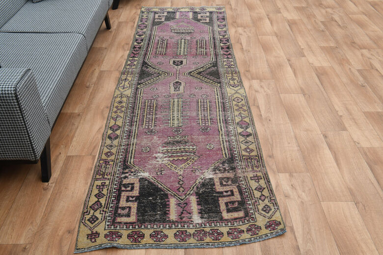 Unique Wool Vintage Anatolian Runner