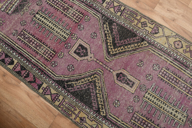 Unique Wool Vintage Anatolian Runner