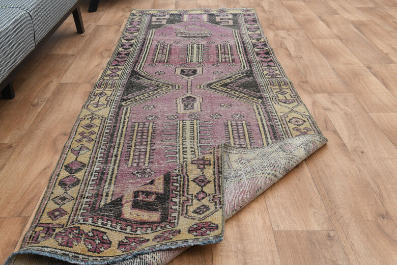 Unique Wool Vintage Anatolian Runner