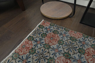 Retro Style Anatolian Short Rug - Thumbnail