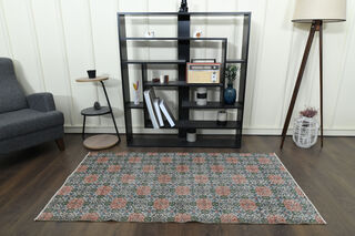 Retro Style Anatolian Short Rug - Thumbnail