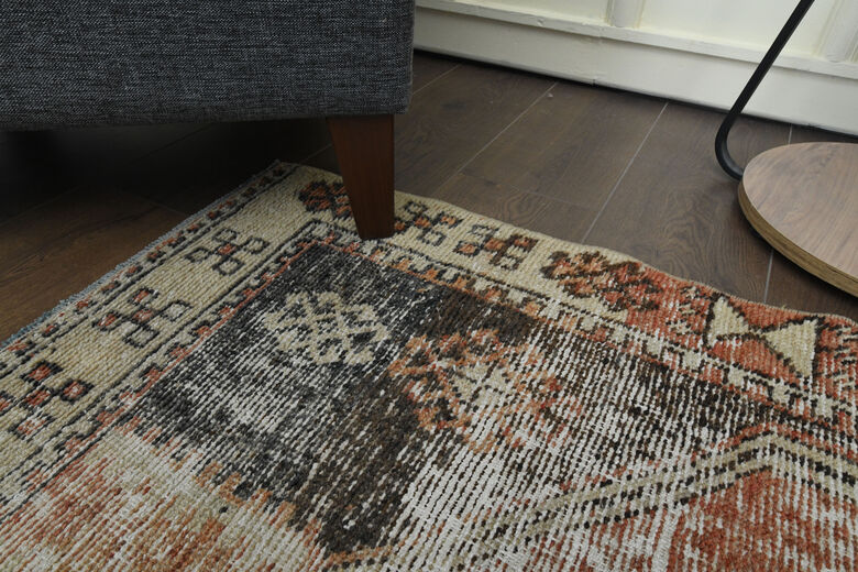 Distressed Vintage Oushak Rug
