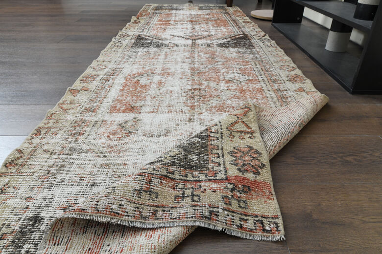 Distressed Vintage Oushak Rug