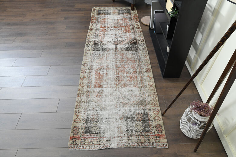 Distressed Vintage Oushak Rug